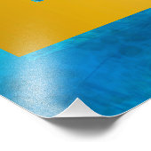 Aquarellfarbene Texturen farbenfrohe Blätter, gold Fotodruck (Ecke)