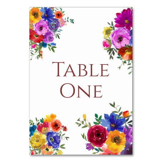 Aquarellfarbene Tischnummer (Rückseite)