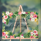 Aquarellfarbene tropische Blume - Rahmenbestätigun Acrylschild (Neutral)