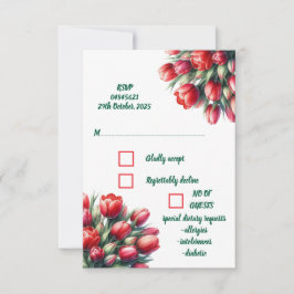 Aquarellfarbene Tulpenbouquet UAWG RSVP Karte