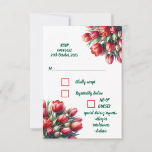 Aquarellfarbene Tulpenbouquet UAWG RSVP Karte