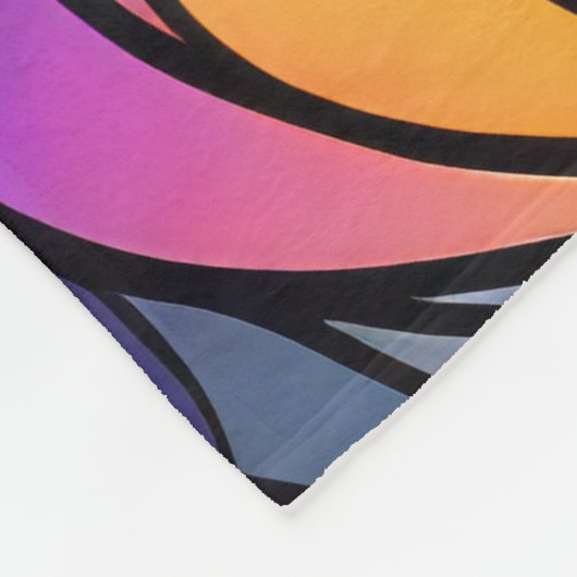 Aquarellfarbene, verglaste Katze Fleecedecke (Ecke)