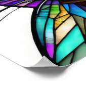 Aquarellfarbene, verglaste Katze Poster (Ecke)