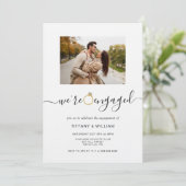 Aquarellfarbene Verlobung Ring Foto Verlobung Einladung (Stehend Vorderseite)