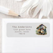 Aquarellfarbene Vintage Rücksendeadresse (Insitu)