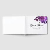 Aquarellfarbene violette Blumen. Blütenhochzeit Li Gästebuch (Voll)