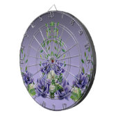 Aquarellfarbene violette Blumen Dartboard Dartscheibe (Vorderseite rechts)