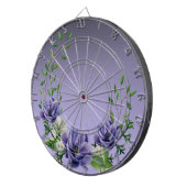 Aquarellfarbene violette Blumen Dartboard Dartscheibe (Vorderseite rechts)