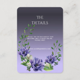 Aquarellfarbene violette Blumen - Detailkarte Begleitkarte