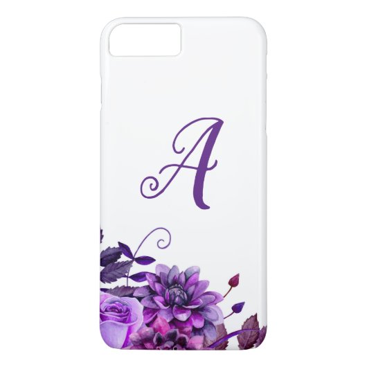 Aquarellfarbene violette Blumen. Lilac floral mono Case-Mate iPhone Hülle (Rückseite)