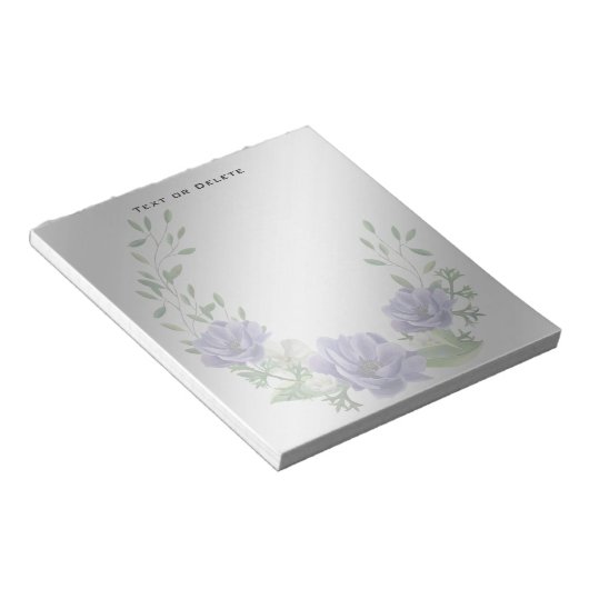 Aquarellfarbene violette Blumen Notepad Notizblock (angewinkelt)