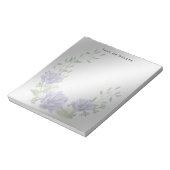Aquarellfarbene violette Blumen Notepad Notizblock (Rotiert)