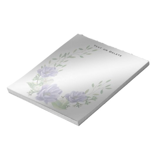 Aquarellfarbene violette Blumen Notepad Notizblock (Rotiert)