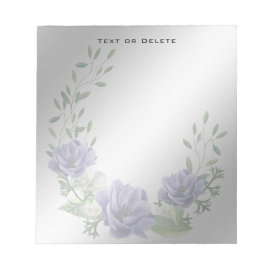 Aquarellfarbene violette Blumen Notepad Notizblock (Vorderseite)