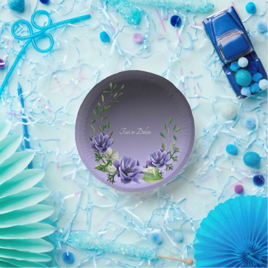 Aquarellfarbene violette Blumen Papierschale Pappteller (Party)