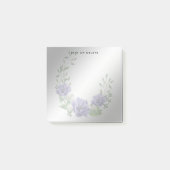 Aquarellfarbene violette Blumen Post it Notes Post-it Klebezettel (Vorderseite)
