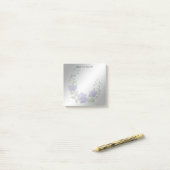 Aquarellfarbene violette Blumen Post it Notes Post-it Klebezettel (Auf Schreibtisch)