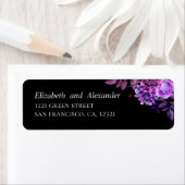 Aquarellfarbene violette Blumen. Schwarze Hochzeit (Insitu)