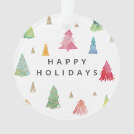 Aquarellfarbene Weihnachtsbäume Ornament