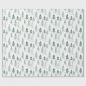 Aquarellfarbene Weihnachtsbäume. Winterwald. Geschenkpapier (Flach)