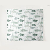 Aquarellfarbene Weihnachtsbäume. Winterwald. Wandteppich (Vorderseite (Horizontal))