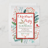 Aquarellfarbene Weihnachtsfeiertage Party Einladun Einladung (Vorne/Hinten)