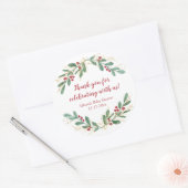 Aquarellfarbene Weihnachtsholzen Goldgrün-Dusche Runder Aufkleber (Umschlag)