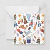 Aquarellfarbene Weihnachtskrippe Mitteilungskarte (Rückseite)