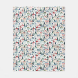 Aquarellfarbene Weihnachtsmuster Zuhause nahtlos. Fleecedecke