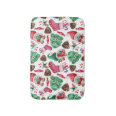 Aquarellfarbene Weihnachtssymbole Badematte (Vorderseite Vertikal)