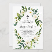 Aquarellfarbene Weißfarben-Blume-Rahmenbestätigung Einladung (Vorderseite)