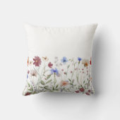 Aquarellfarbene Wildblume Baby Birth Keepake Kissen (Rückseite)