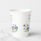 Aquarellfarbene Wildblume Blumengarten Kinderdusch Pappbecher (Rechts)