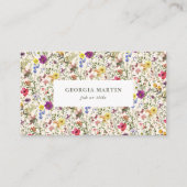 Aquarellfarbene Wildblume Blumenkarte Visitenkarte (Vorderseite)