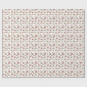 Aquarellfarbene Wildblume Blumenrosa Weiß Geschenkpapier (Flach)