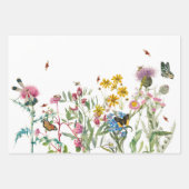 Aquarellfarbene Wildblume Insekten Blumengarten Geschenkpapier Set (Vorderseite 3)