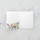 Aquarellfarbene Wildblume Insekten Blumengarten Karte (Innenseite)