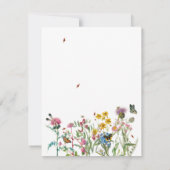 Aquarellfarbene Wildblume Insekten Blumengarten Mitteilungskarte (Rückseite)