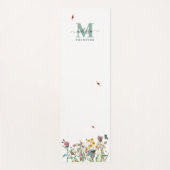 Aquarellfarbene Wildblume Insekten Blumengarten Yogamatte (Vorderseite)
