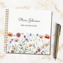 Aquarellfarbene Wildblume Kinderbuch Notizblock