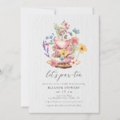 Aquarellfarbene Wildblume Lasse Partea Brautparty Einladung (Vorderseite)