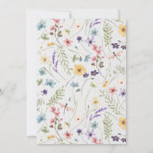 Aquarellfarbene Wildblume Lasse Partea Brautparty Einladung (Rückseite)