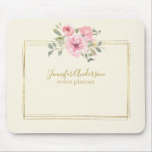 Aquarellfarbene Wildblume Pinselstrich Mousepad (Vorne)
