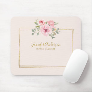 Aquarellfarbene Wildblume Pinselstrich Mousepad