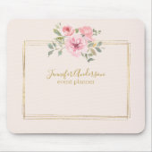 Aquarellfarbene Wildblume Pinselstrich Mousepad (Vorne)