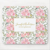 Aquarellfarbene Wildblume Pinselstrich Mousepad (Vorne)