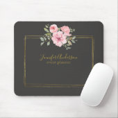 Aquarellfarbene Wildblume Pinselstrich Mousepad (Mit Mouse)