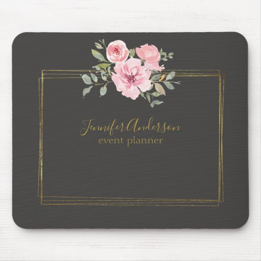 Aquarellfarbene Wildblume Pinselstrich Mousepad (Vorne)