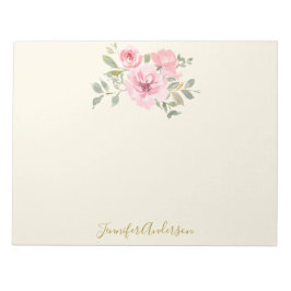 Aquarellfarbene Wildblume Pinselstrich Notizblock