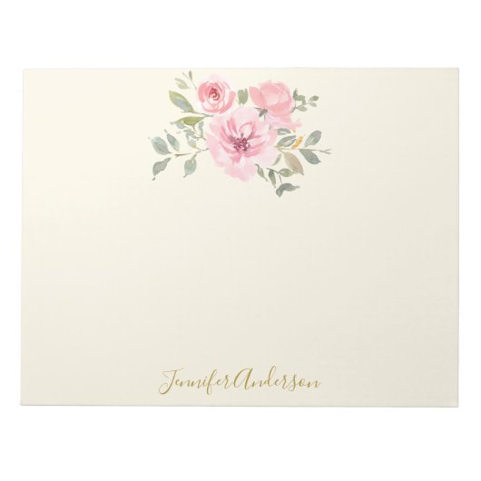 Aquarellfarbene Wildblume Pinselstrich Notizblock (Vorderseite)